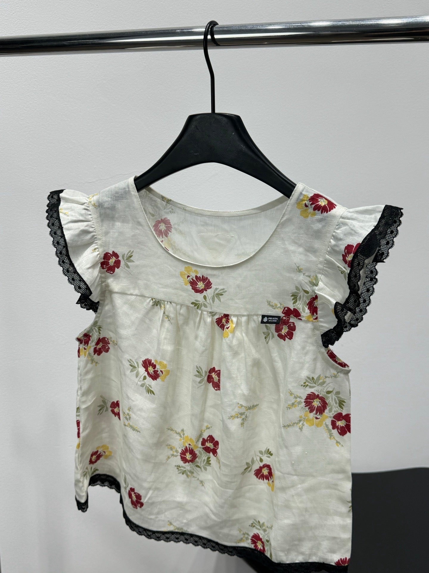 Floral Print Linen Top
