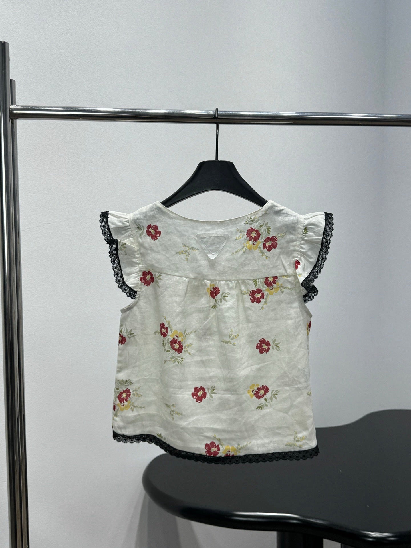 Floral Print Linen Top