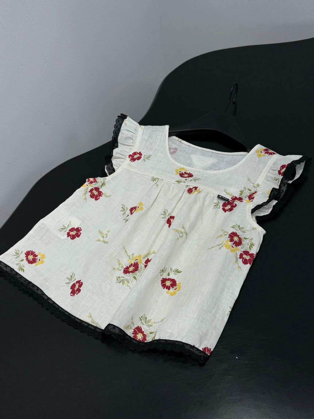 Floral Print Linen Top