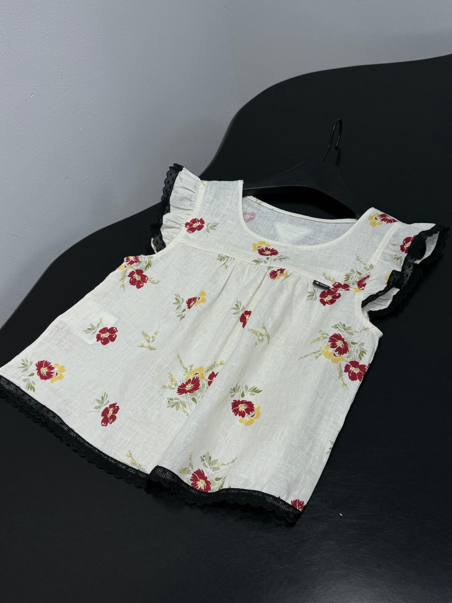 Floral Print Linen Top