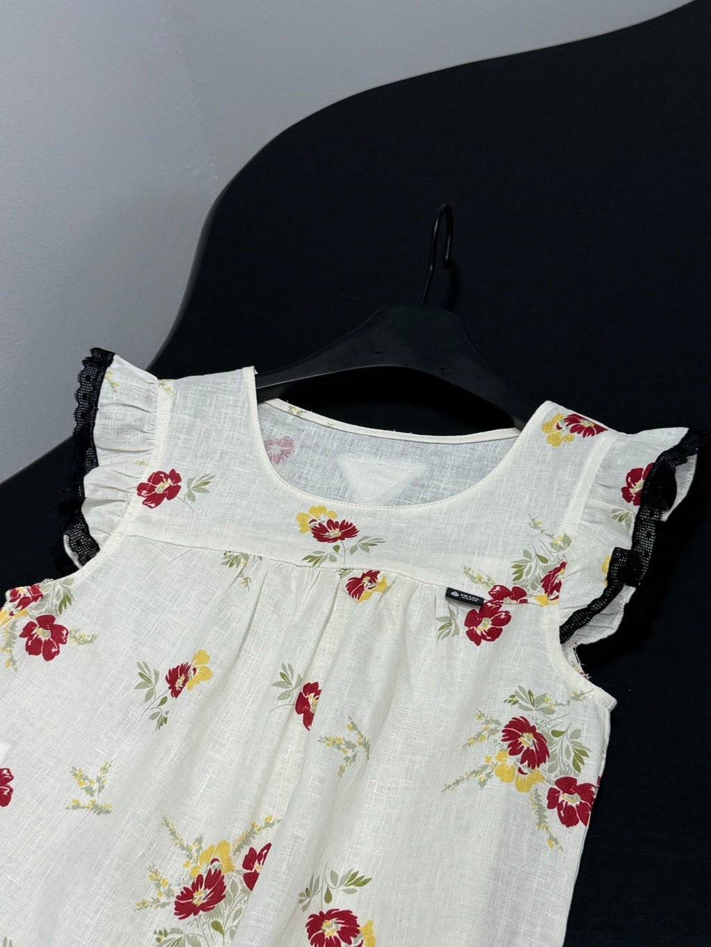 Floral Print Linen Top