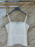 Patchwork lace linen camisole