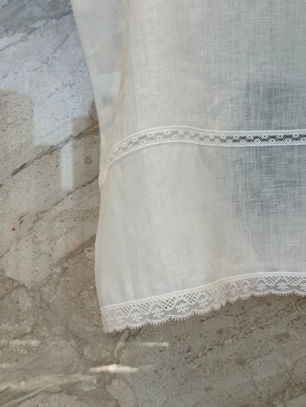 Patchwork lace linen camisole