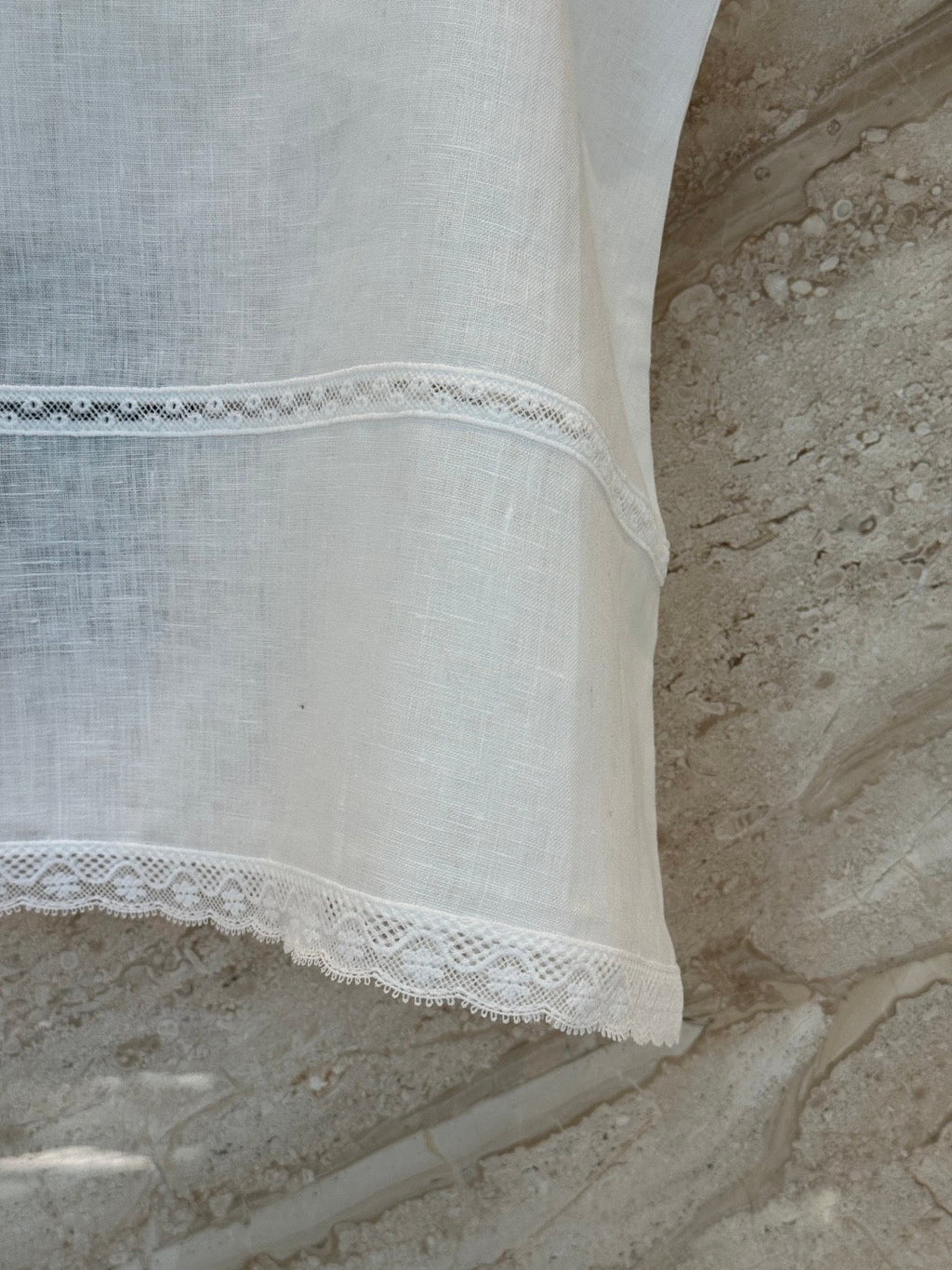 Patchwork lace linen camisole