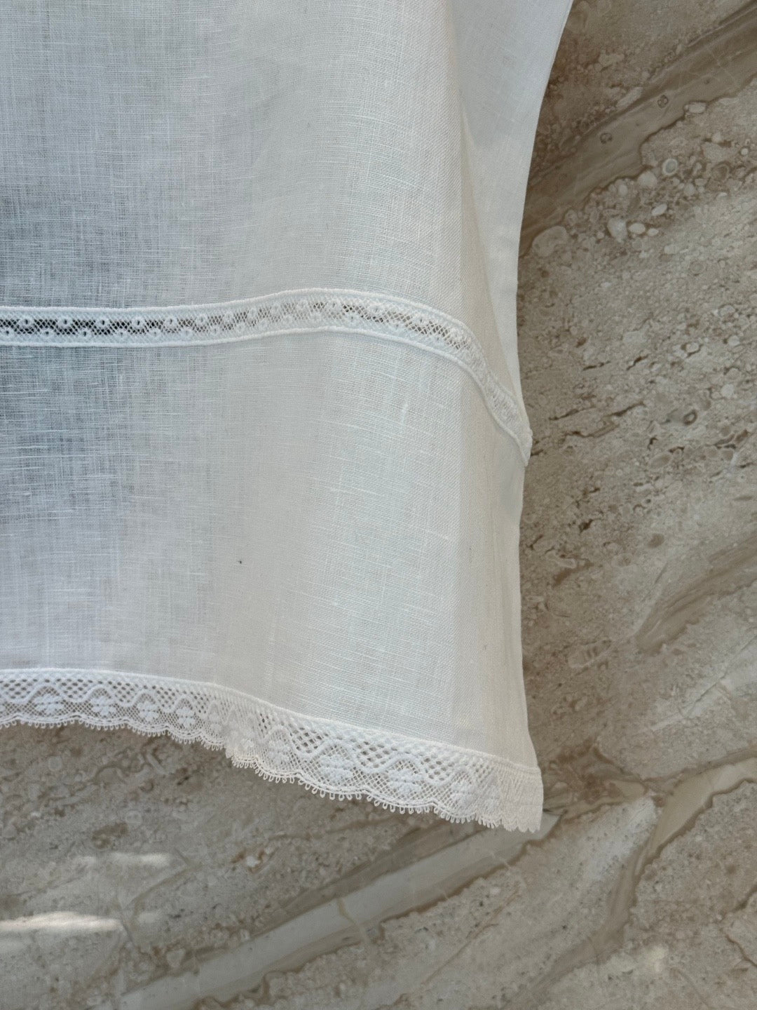 Patchwork lace linen camisole