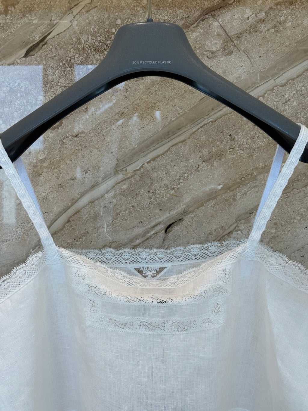 Patchwork lace linen camisole