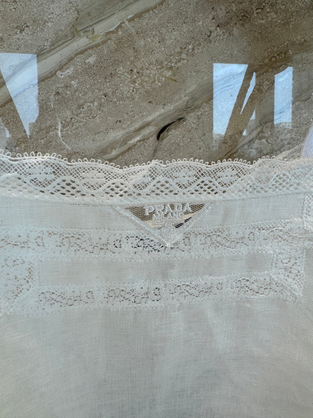 Patchwork lace linen camisole