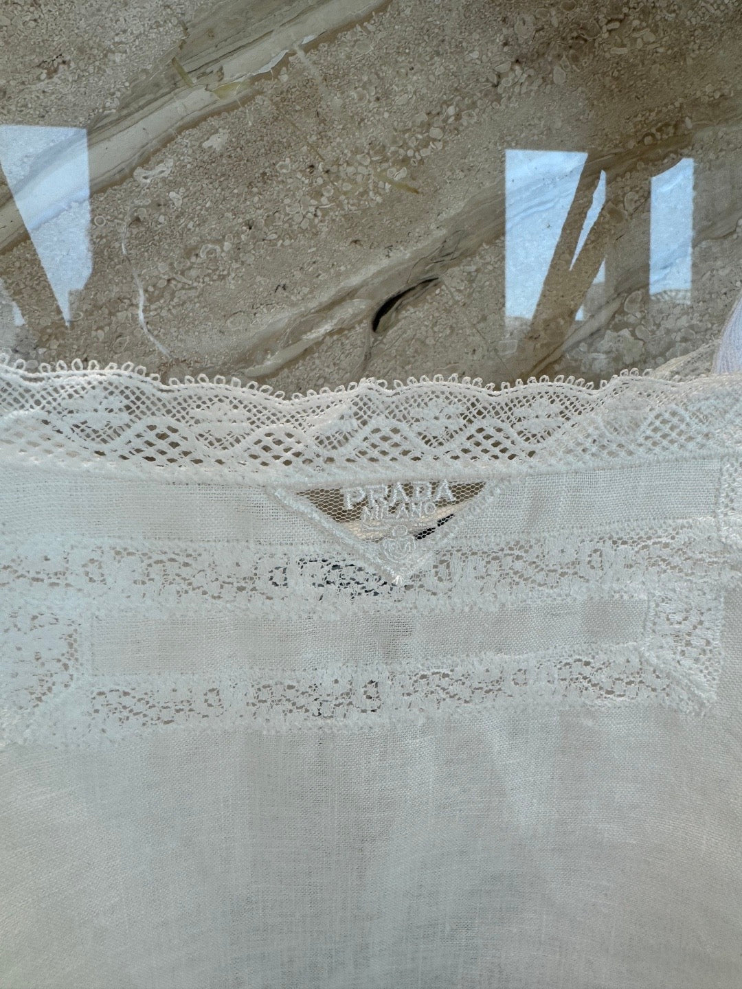 Patchwork lace linen camisole