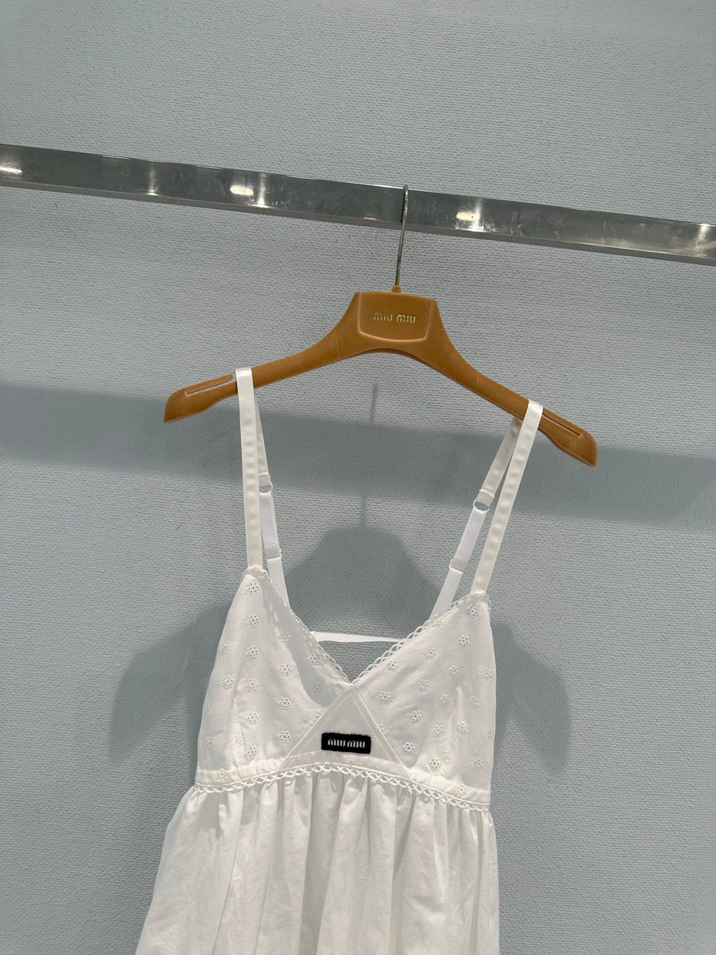 Linen and cotton patchwork slip dress