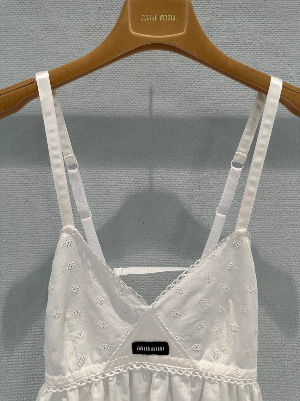 Linen and cotton patchwork slip dress