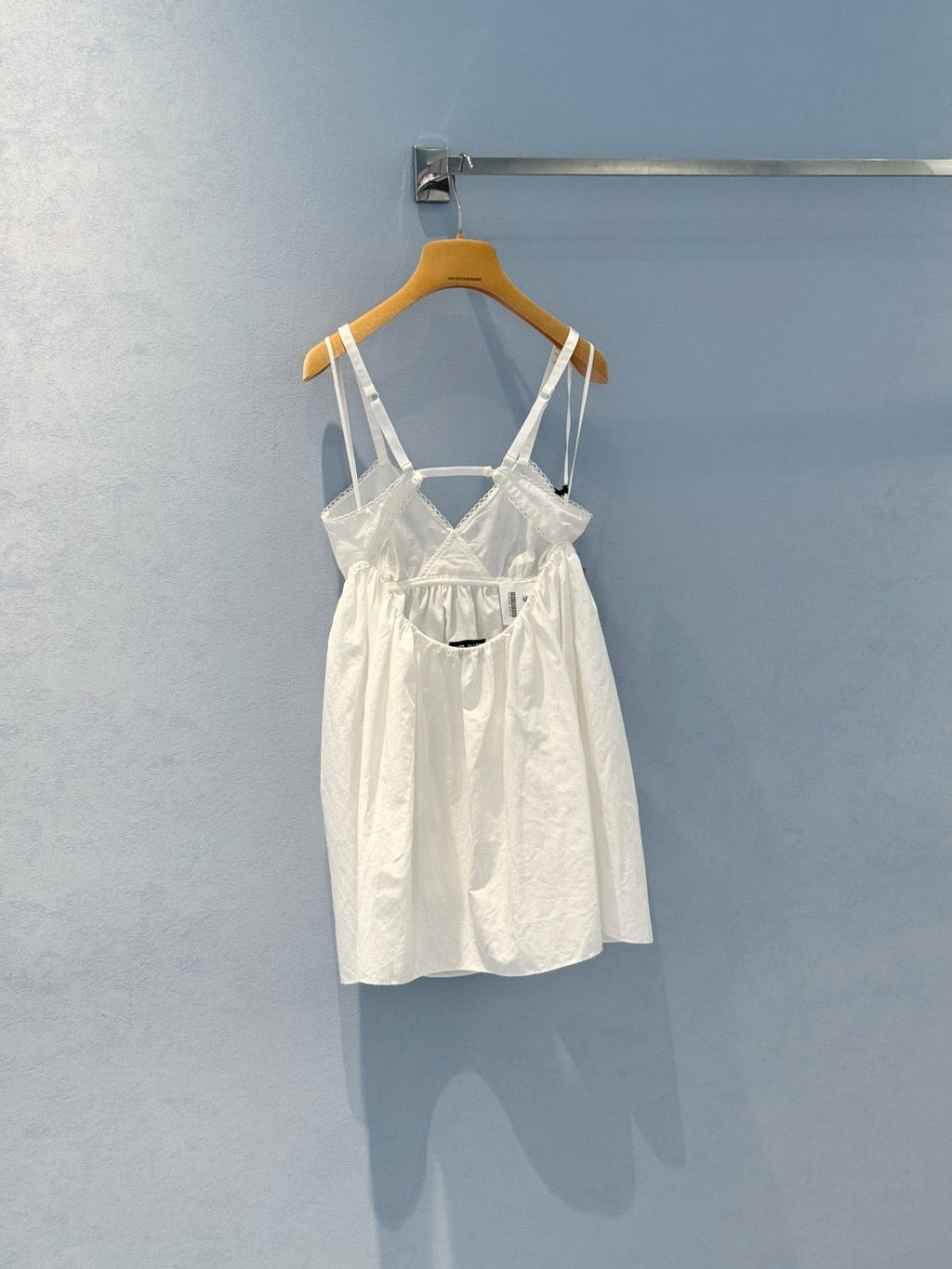 Linen and cotton patchwork slip dress