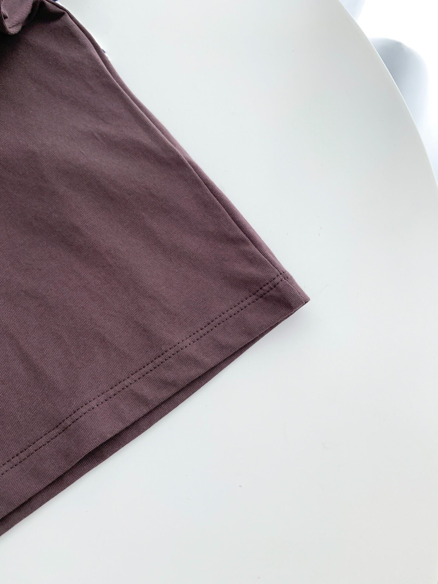 Faux two-piece layered polo long-sleeved shirt