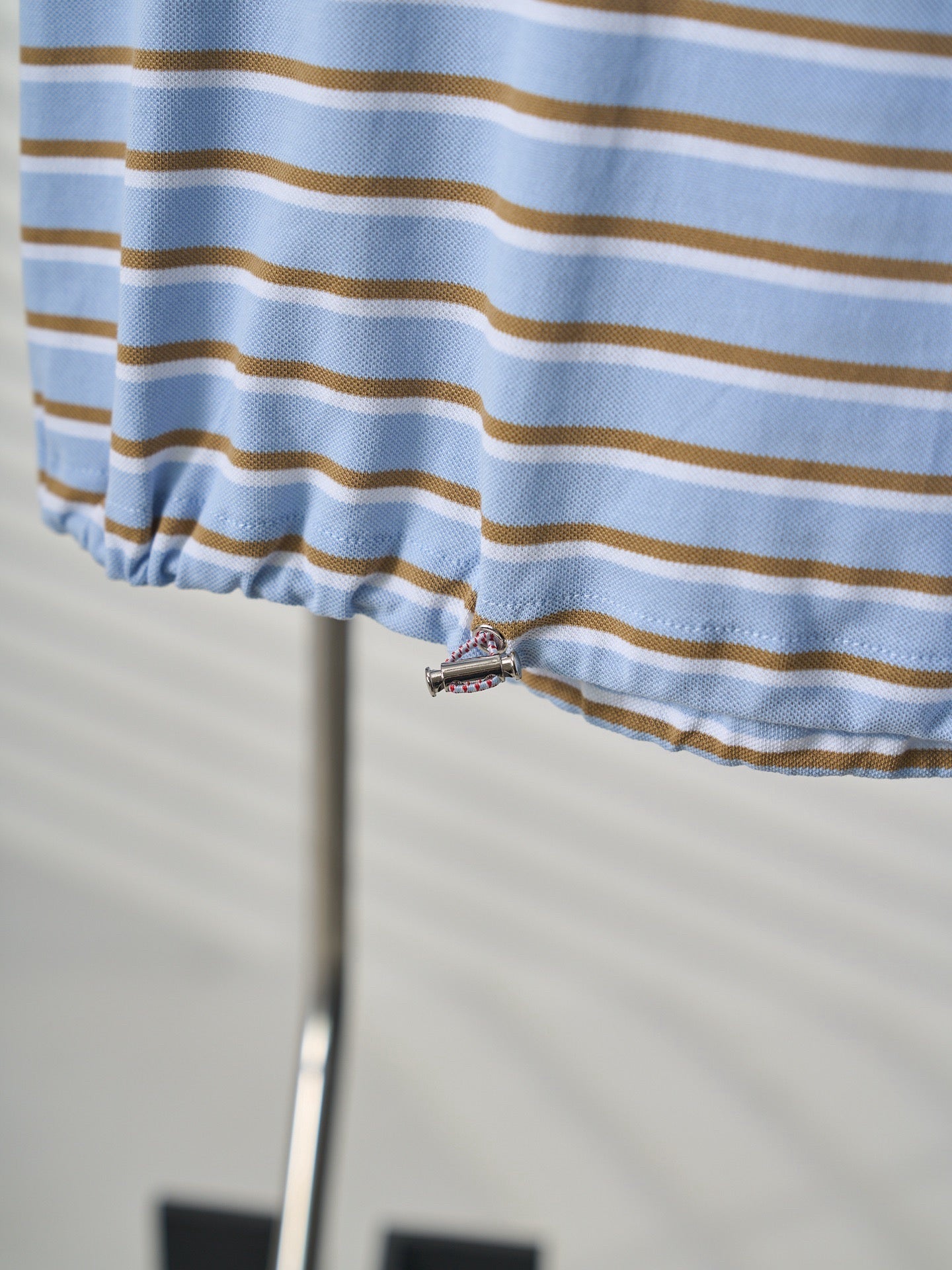 Triangular Logo Striped Short-Sleeve Shirt