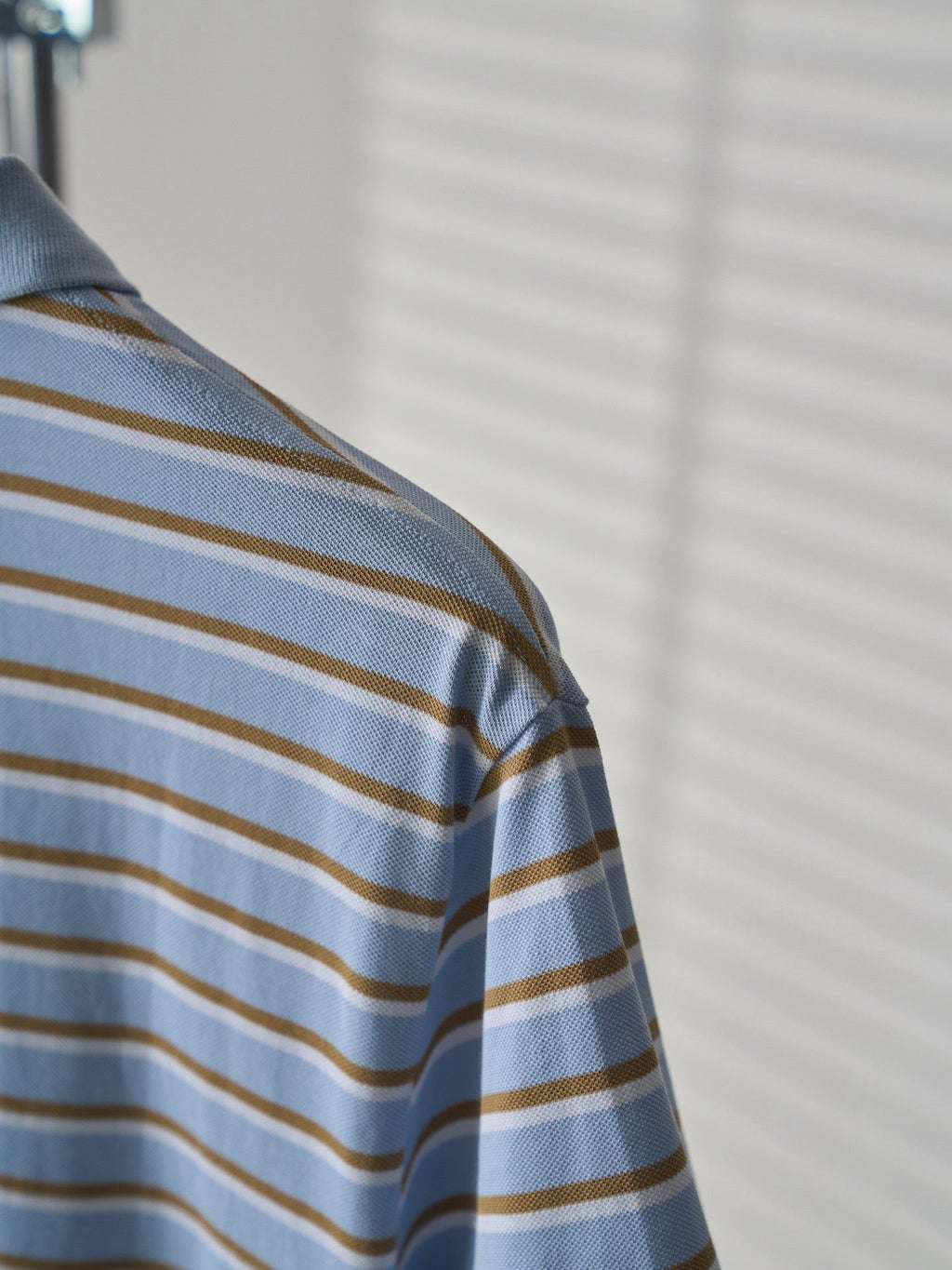 Triangular Logo Striped Short-Sleeve Shirt