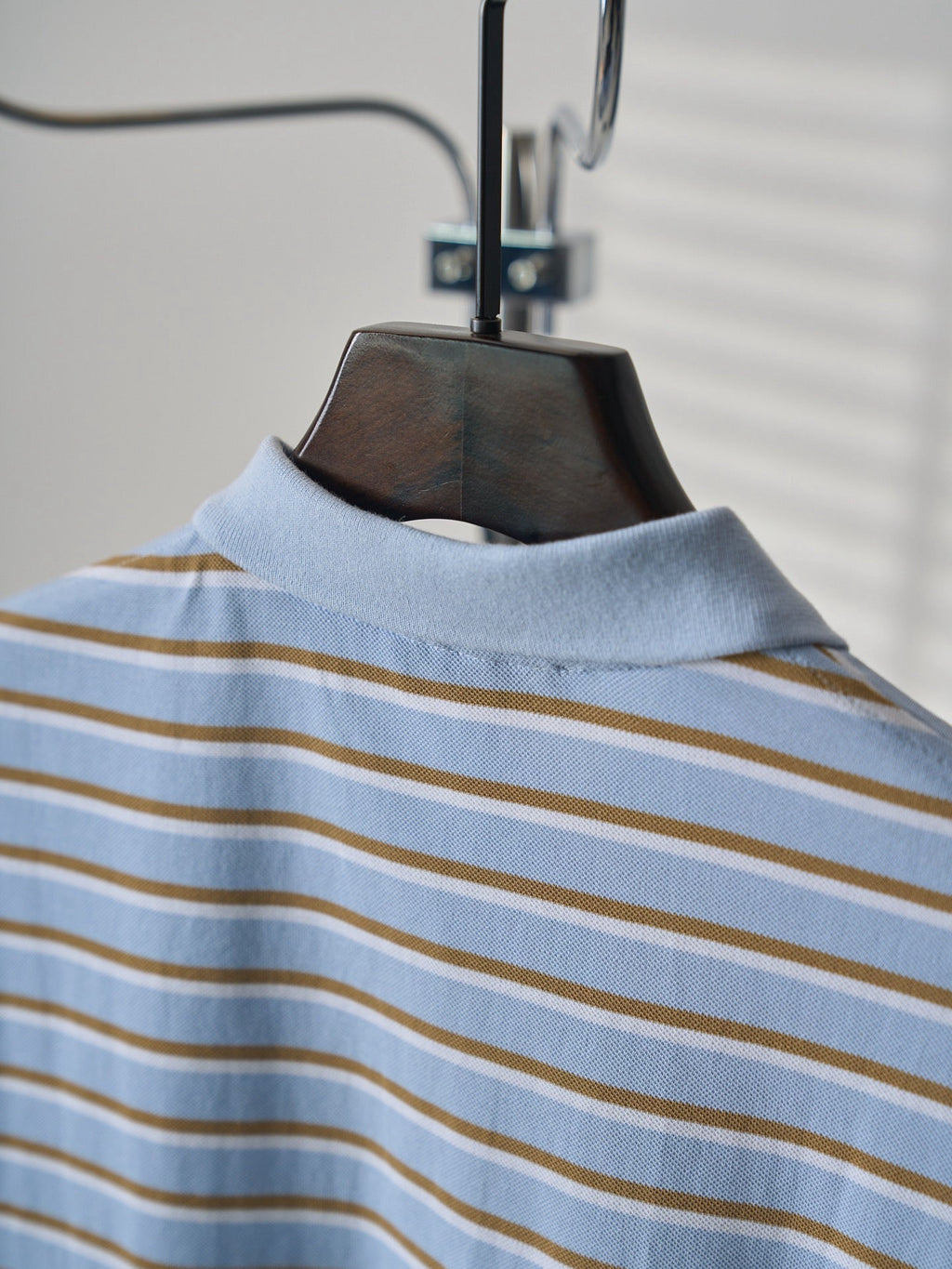 Triangular Logo Striped Short-Sleeve Shirt