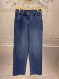 Blue straight leg jeans