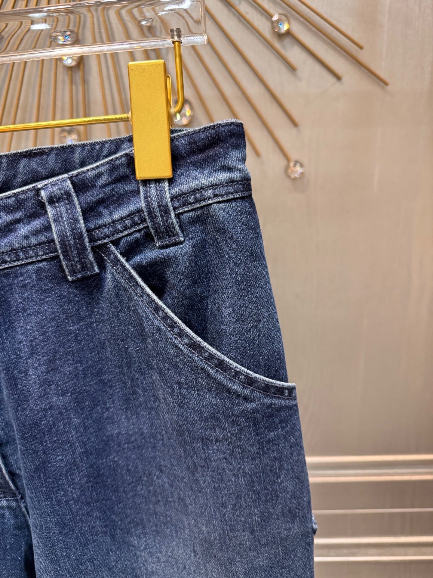 Blue straight leg jeans