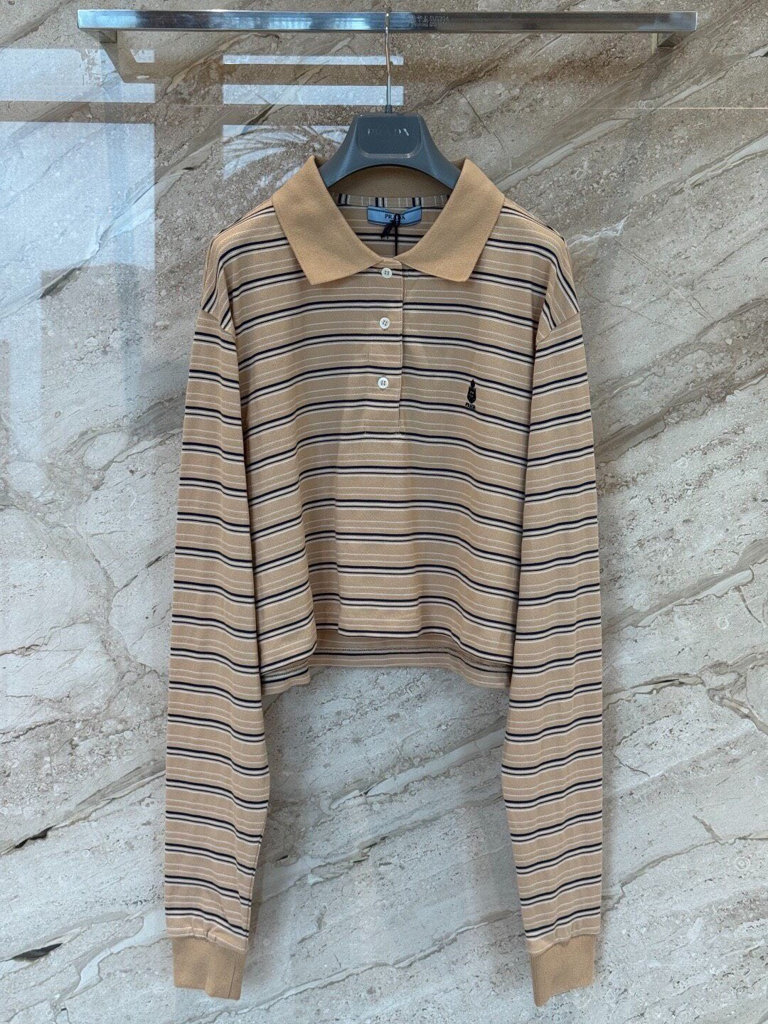 striped cropped T-shirt