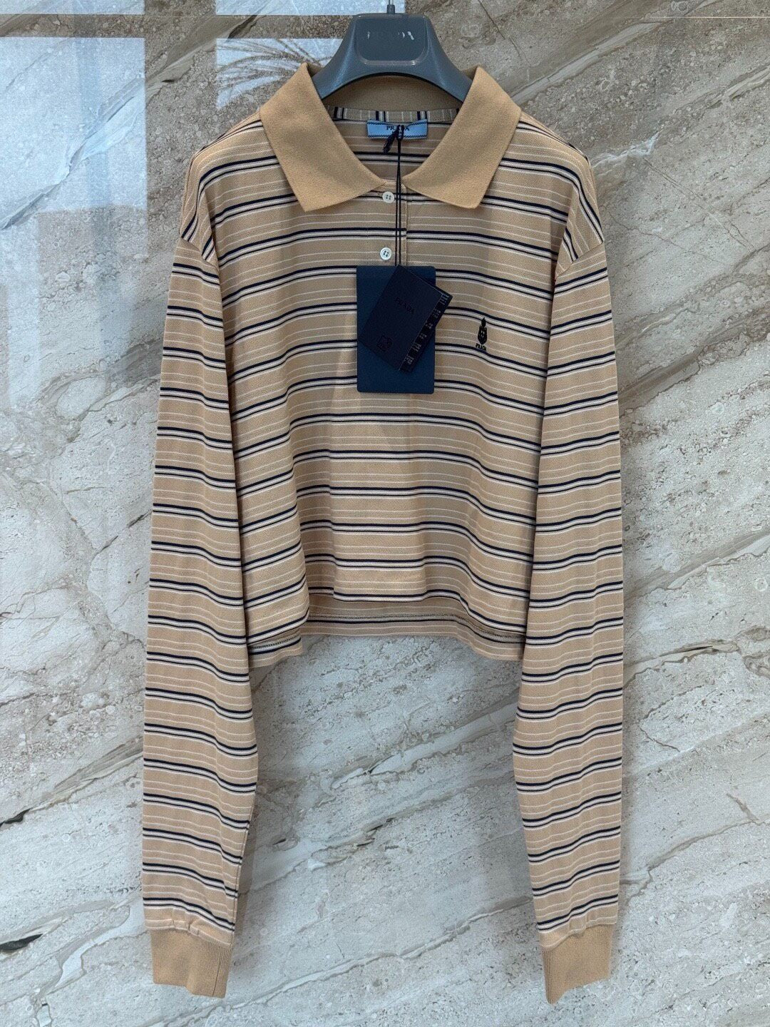 striped cropped T-shirt