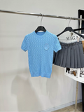 26 Fried Dough Twists round neck knitting short sleeve
