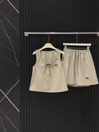 26 Drawstring Sleeveless Mini Dress Set