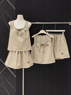 26 Drawstring Sleeveless Mini Dress Set