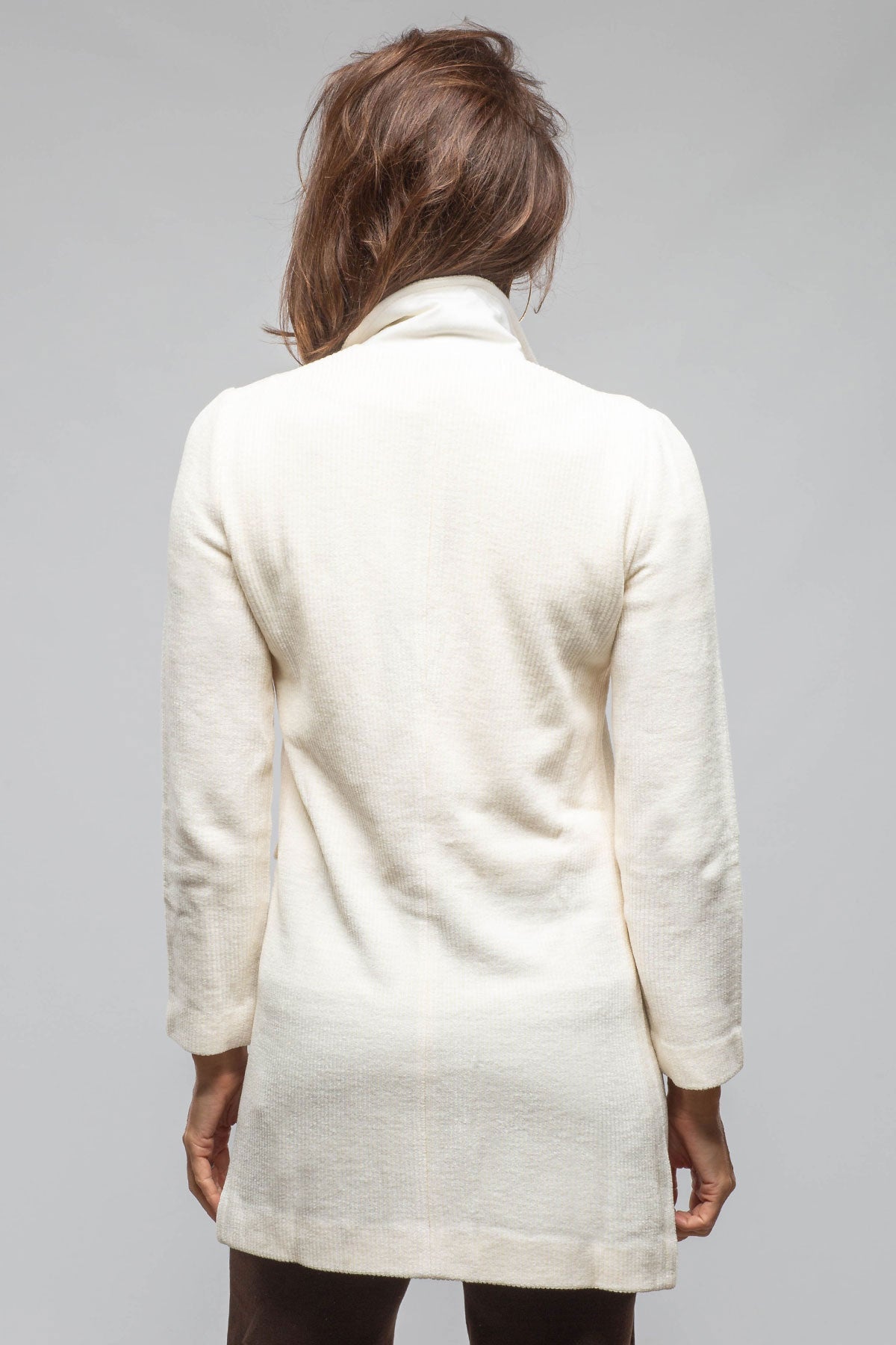 Asana Long Velvet Cord Jacket In Cream
