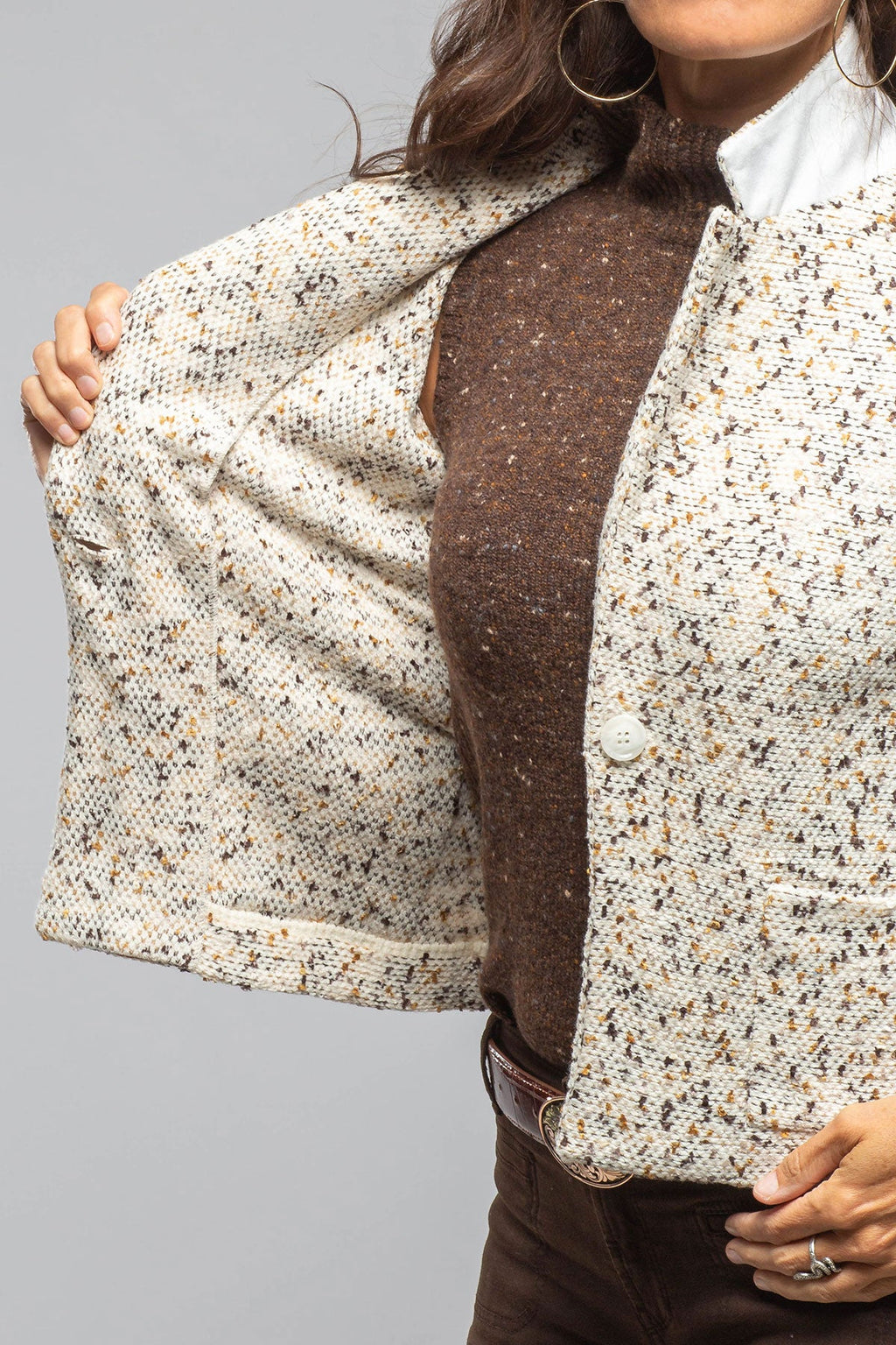 Catarina Single Button Jacket In Tweed