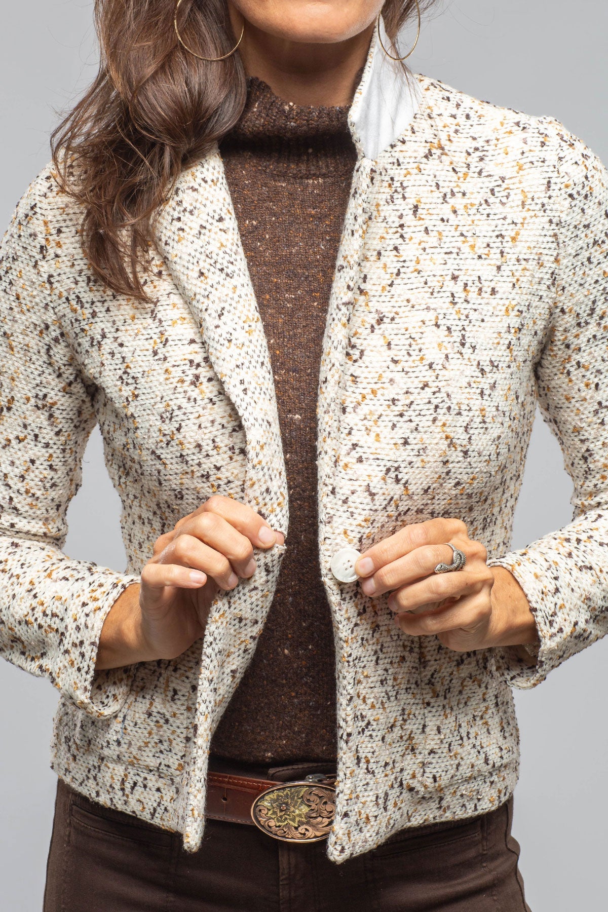 Catarina Single Button Jacket In Tweed