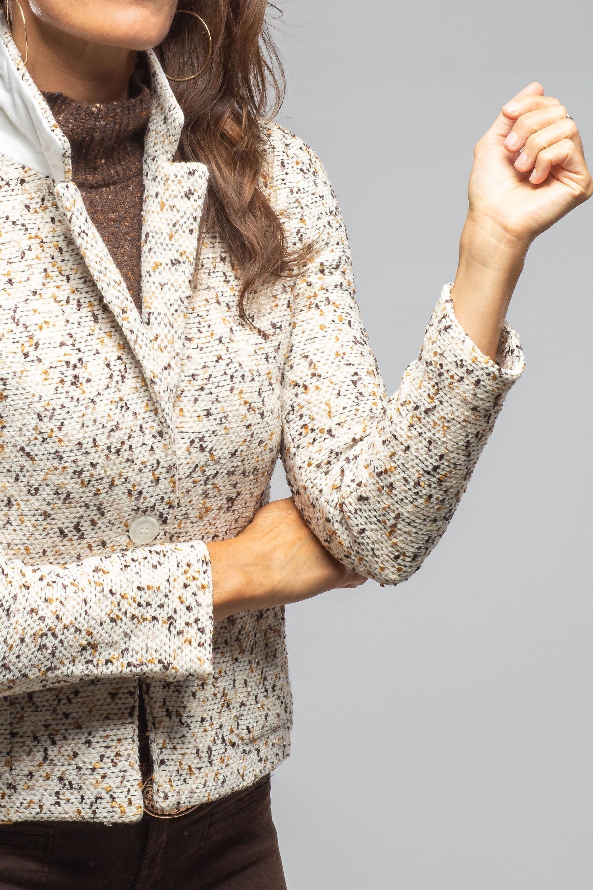 Catarina Single Button Jacket In Tweed