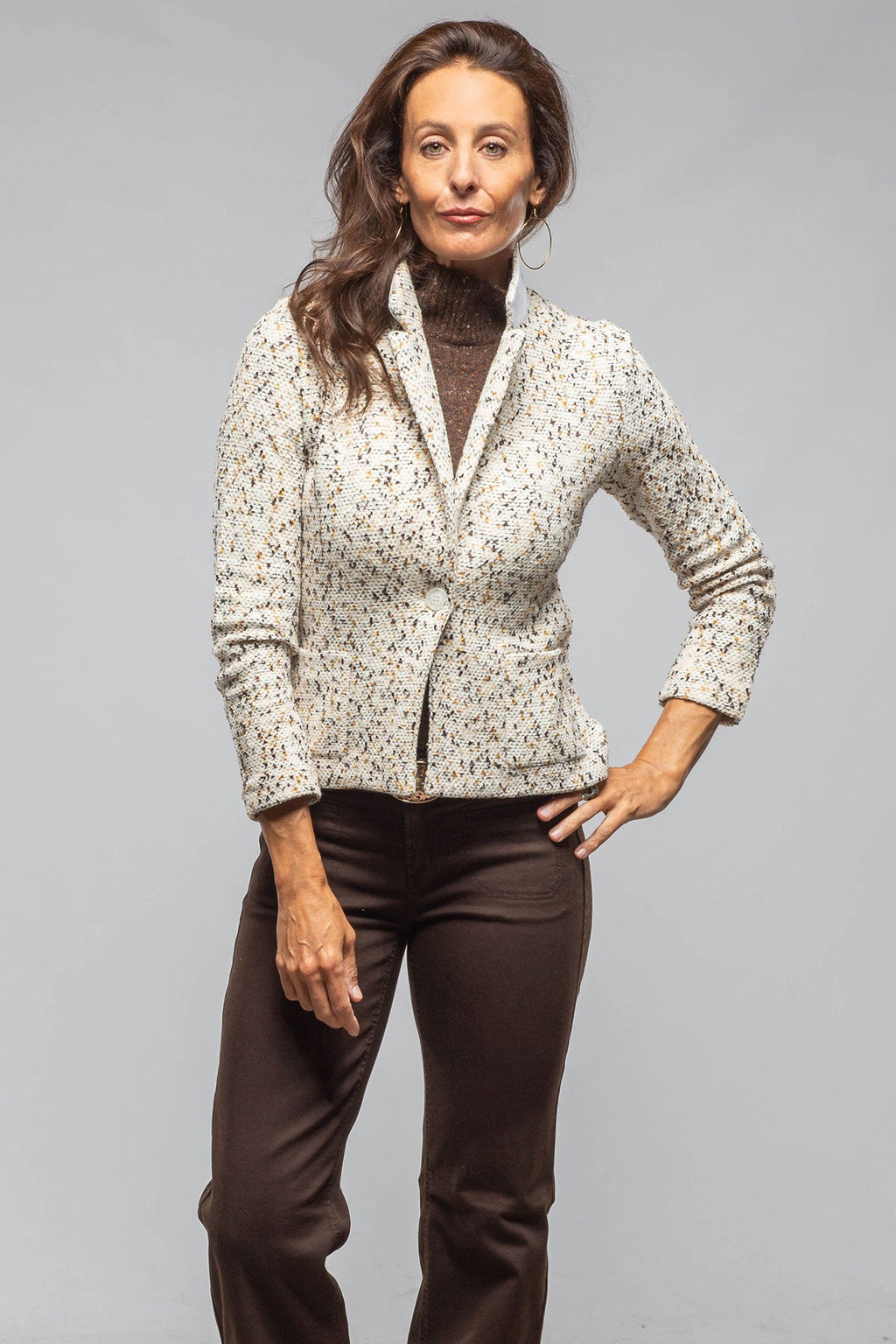 Catarina Single Button Jacket In Tweed