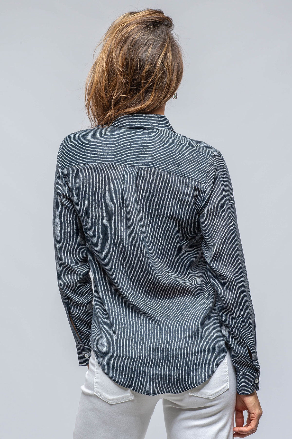 Dolce Thin Stripe Silk Blouse