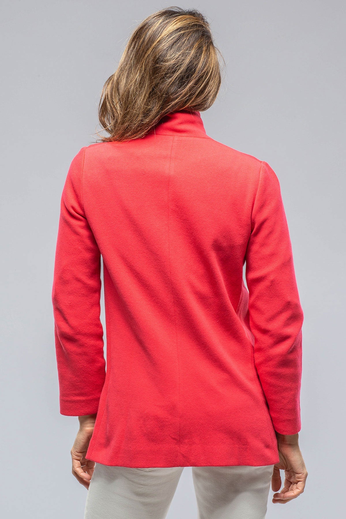 Melanie Single Button Long Jkt In Pink Gloss