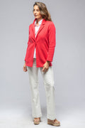 Melanie Single Button Long Jkt In Pink Gloss
