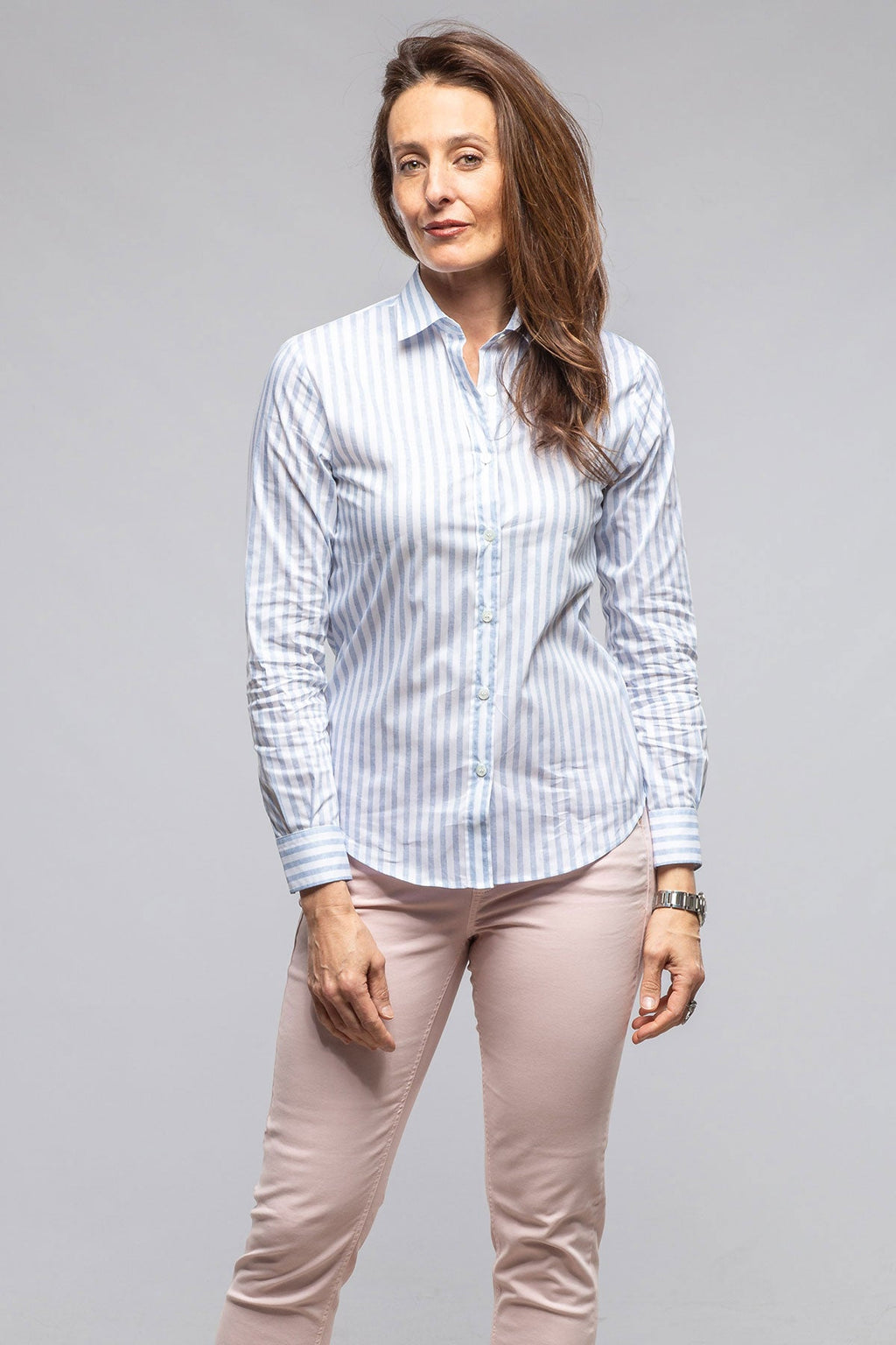 Syrna Striped Cotton Shirt In Denim
