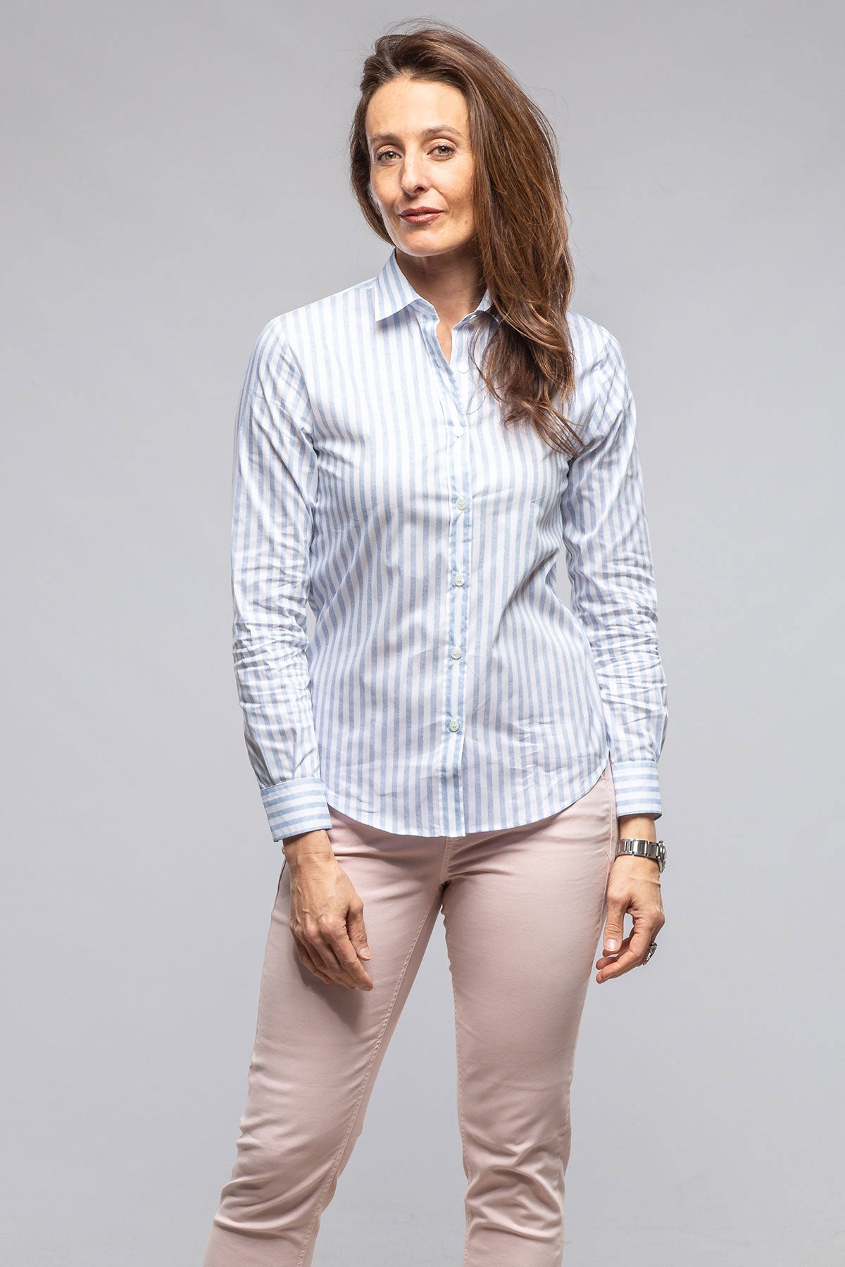 Syrna Striped Cotton Shirt In Denim