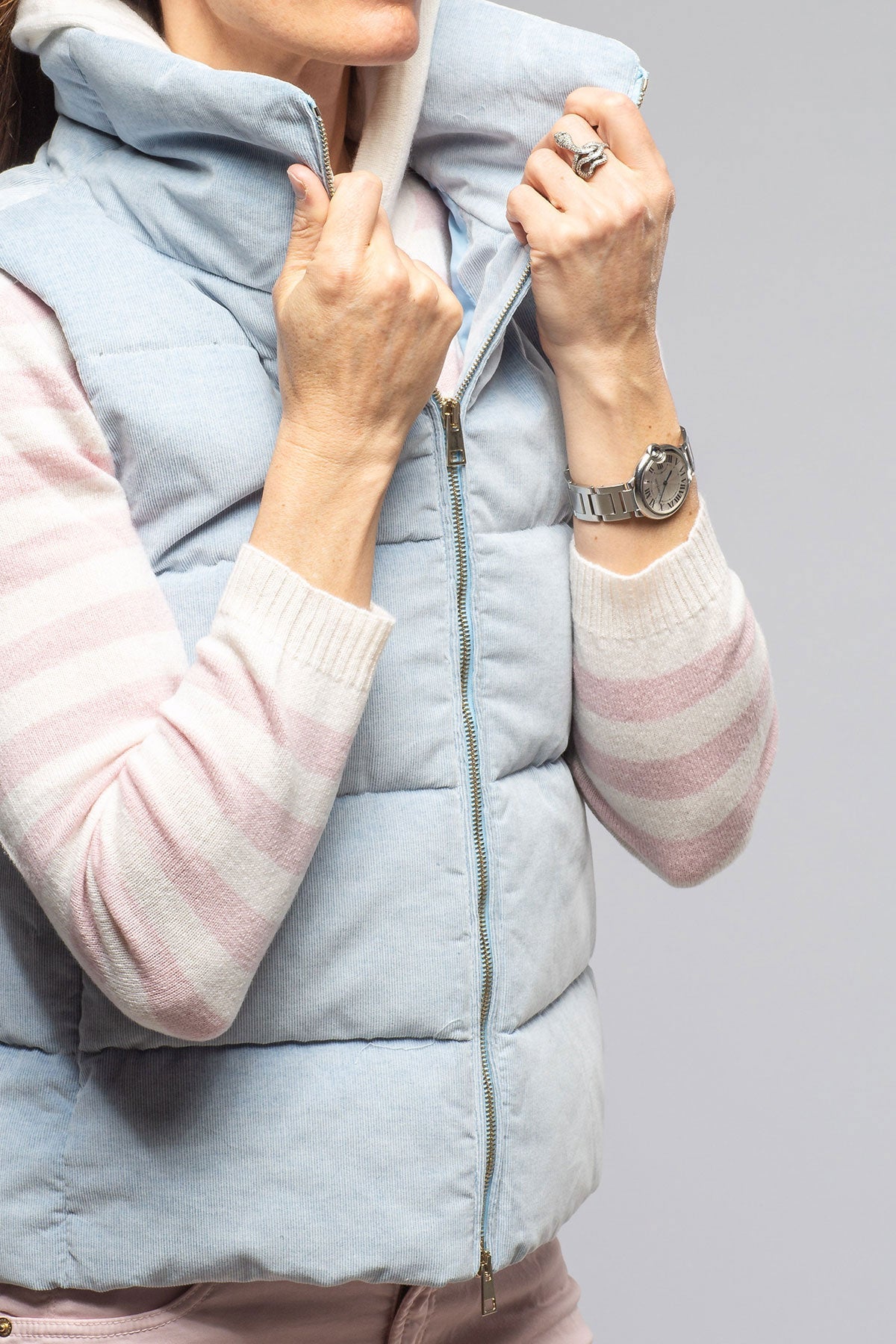 Valletta Corduroy Insulated Vest In Napoli Blue
