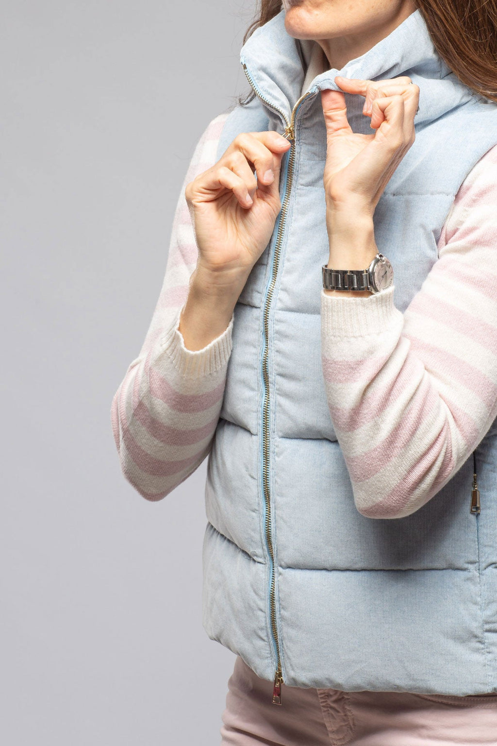 Valletta Corduroy Insulated Vest In Napoli Blue