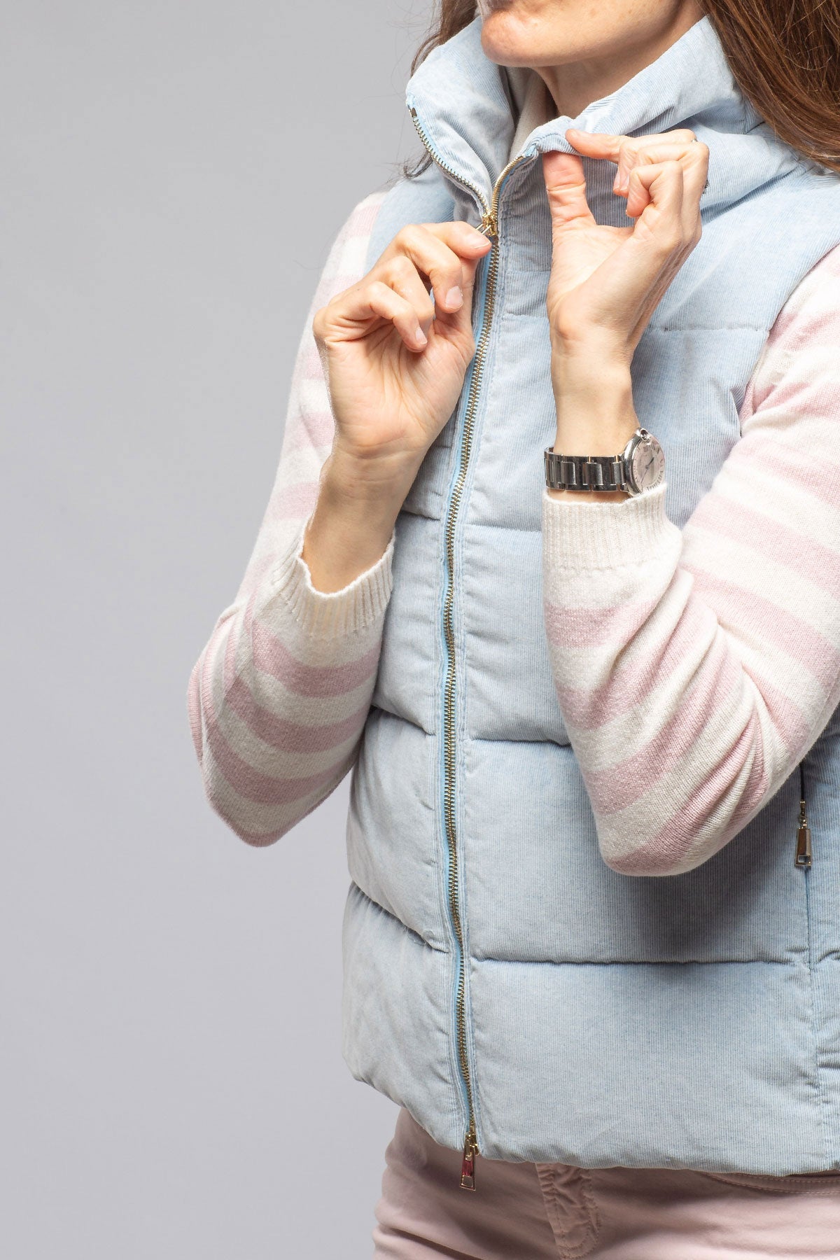 Valletta Corduroy Insulated Vest In Napoli Blue