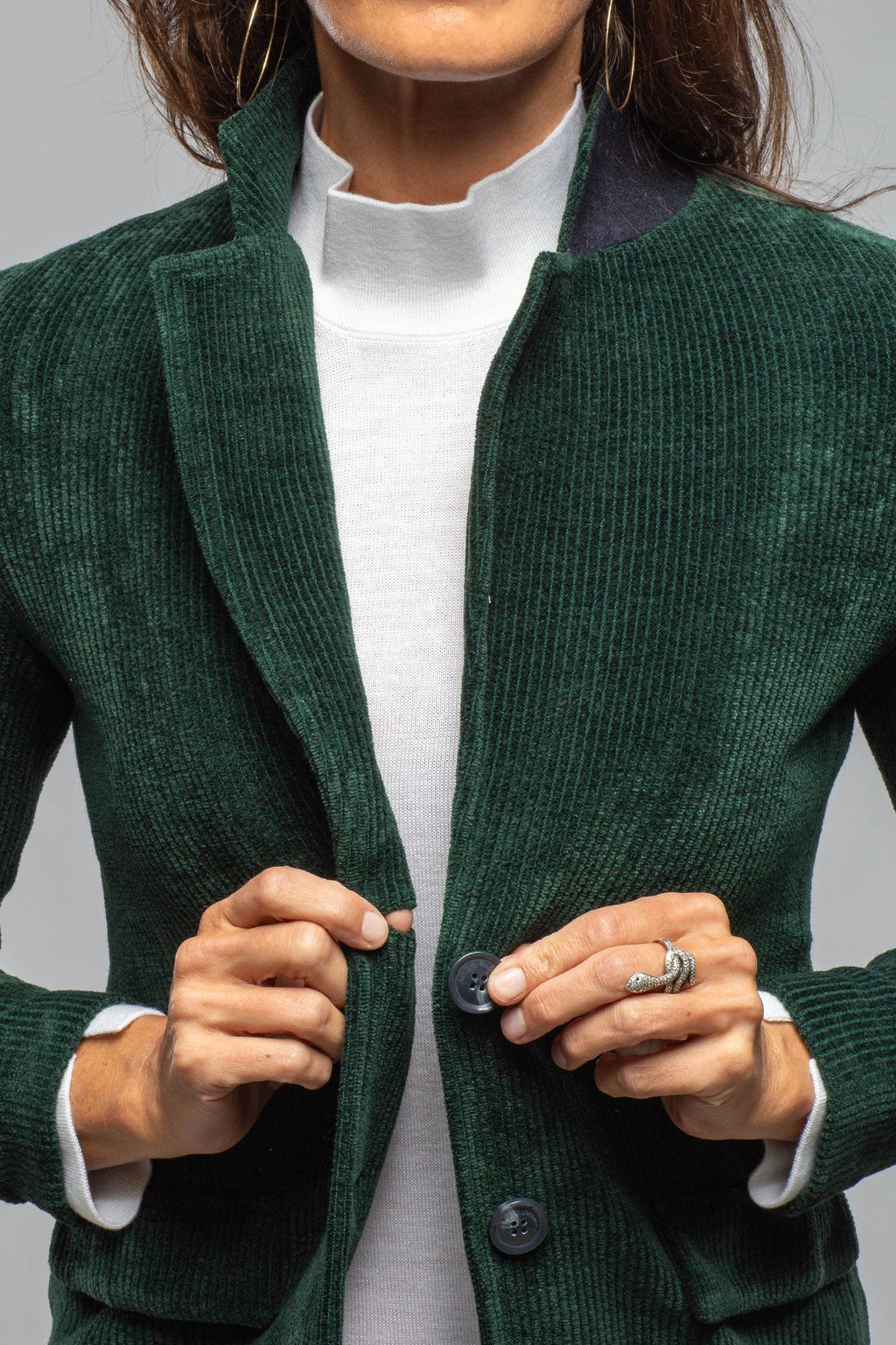 Voltaire Velvet Cord Blazer In Malachite