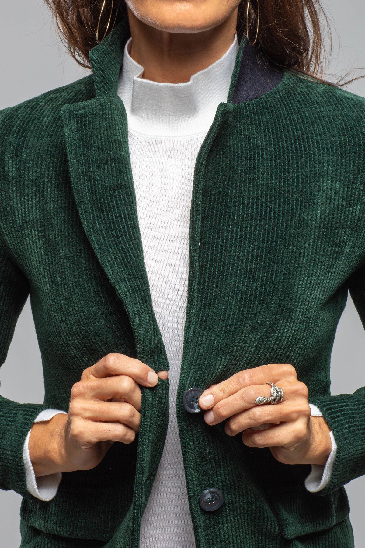 Voltaire Velvet Cord Blazer In Malachite
