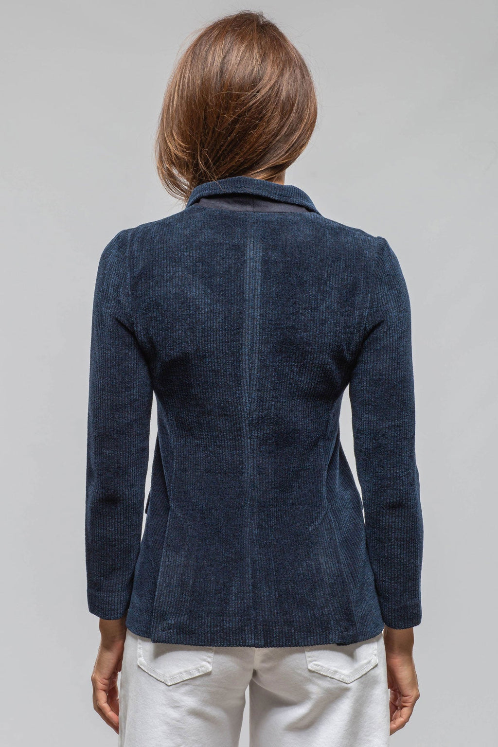 Voltaire Velvet Cord Blazer In Marine Navy