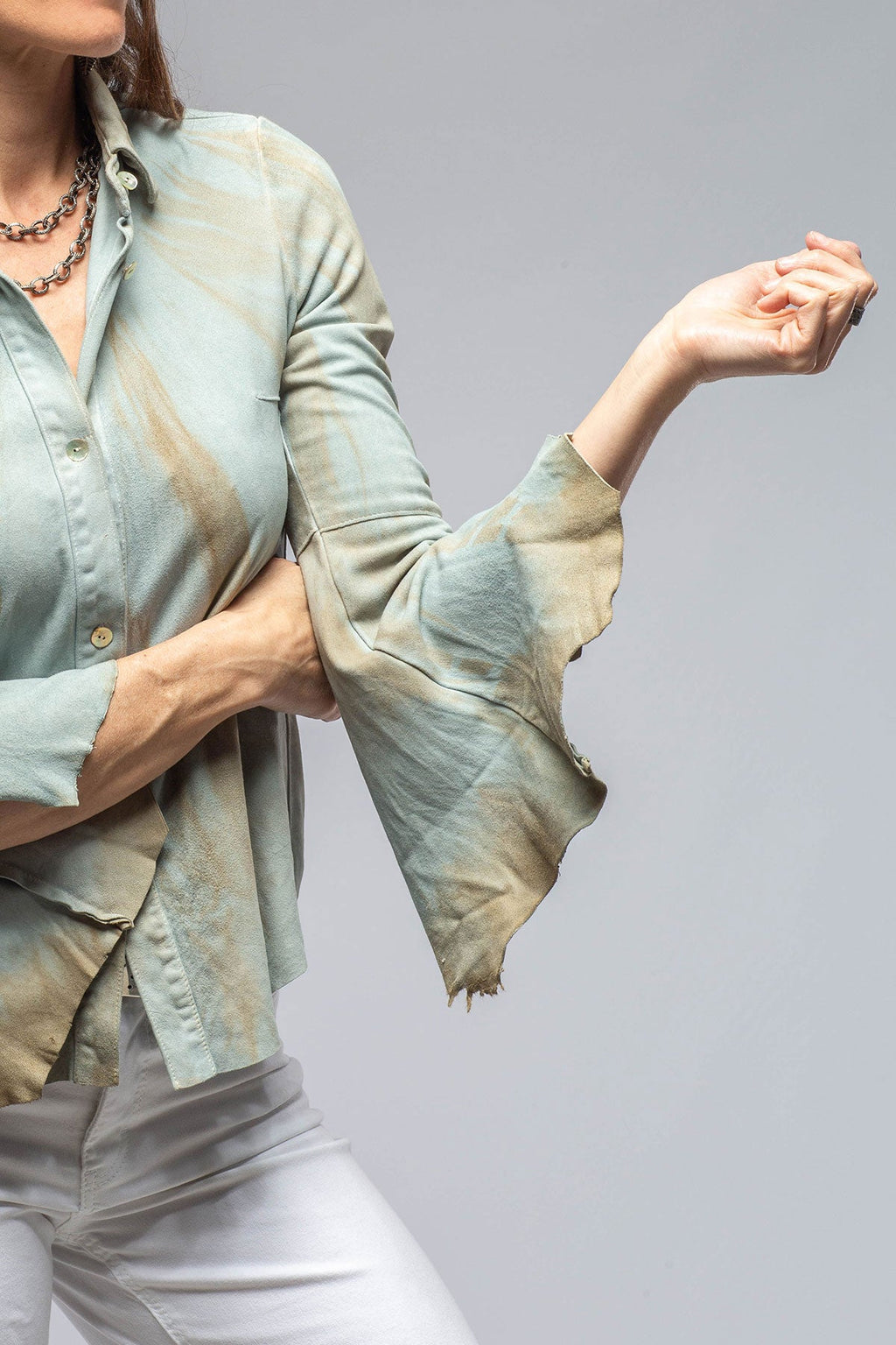 Enchantment Flamenco Sleeve Leather Shirt
