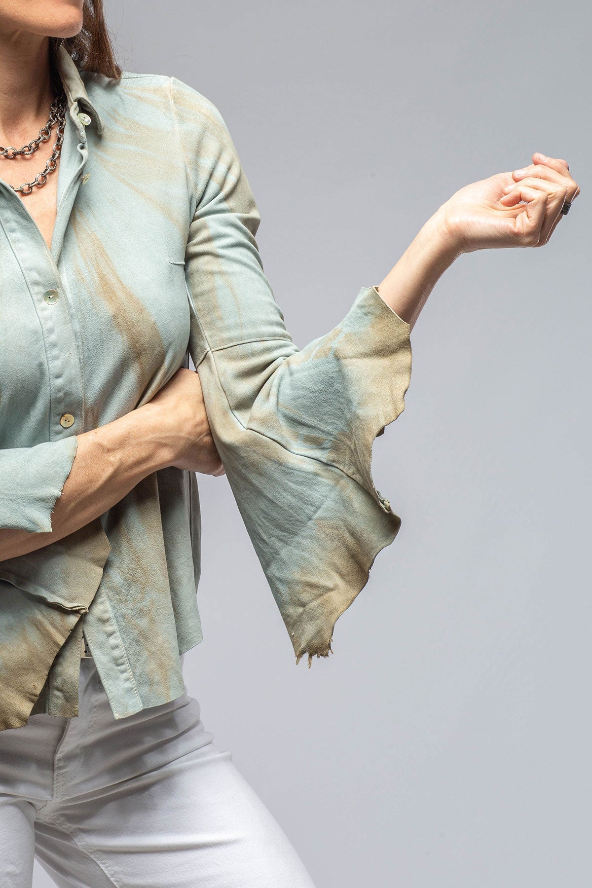 Enchantment Flamenco Sleeve Leather Shirt