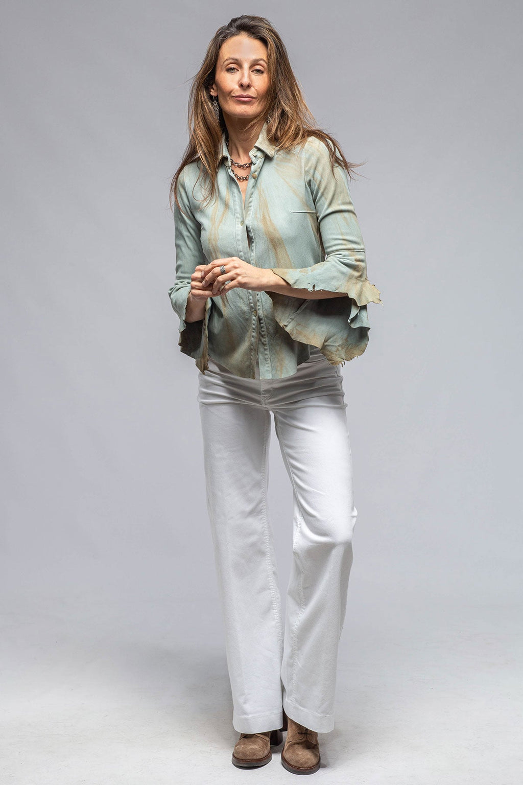 Enchantment Flamenco Sleeve Leather Shirt