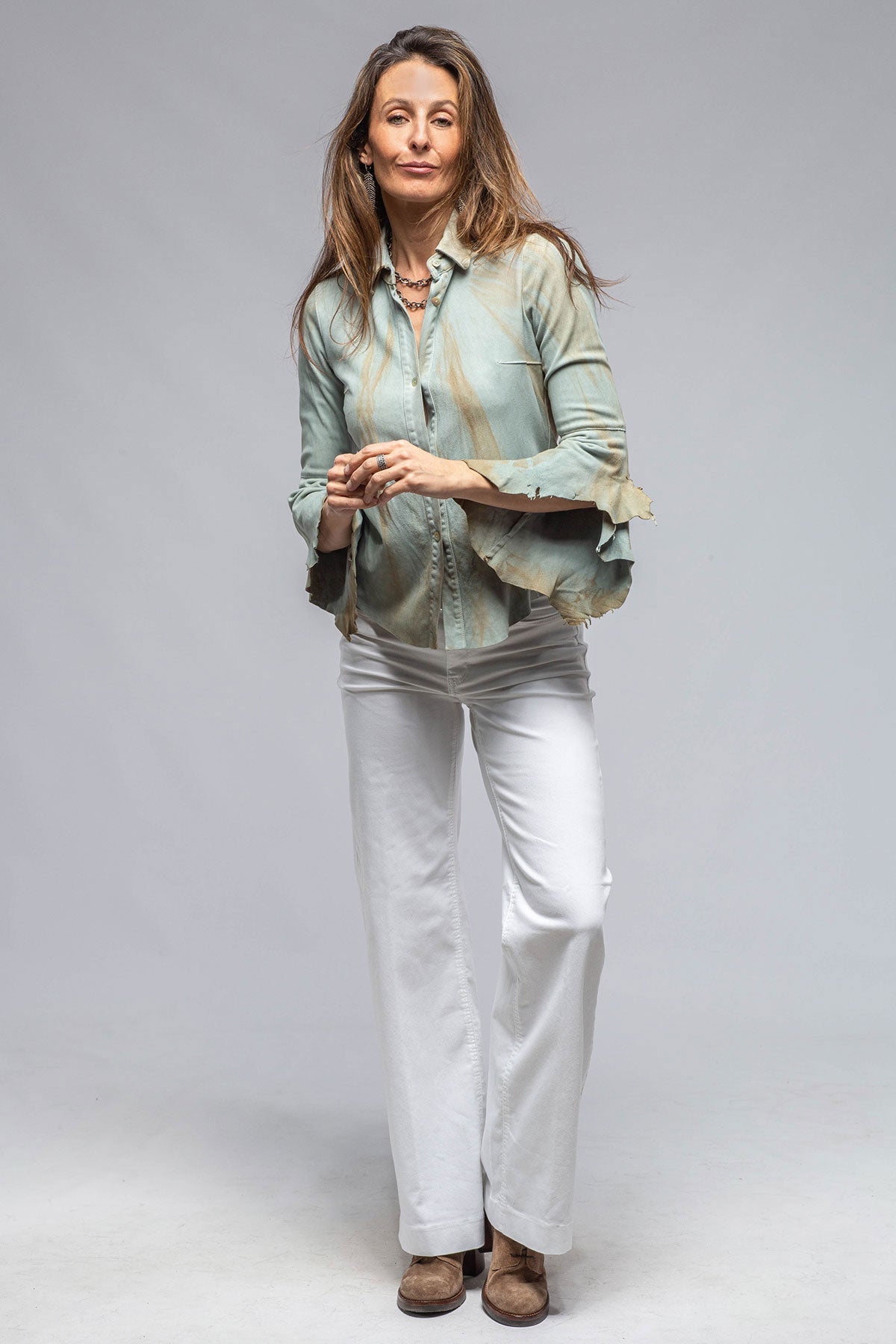 Enchantment Flamenco Sleeve Leather Shirt
