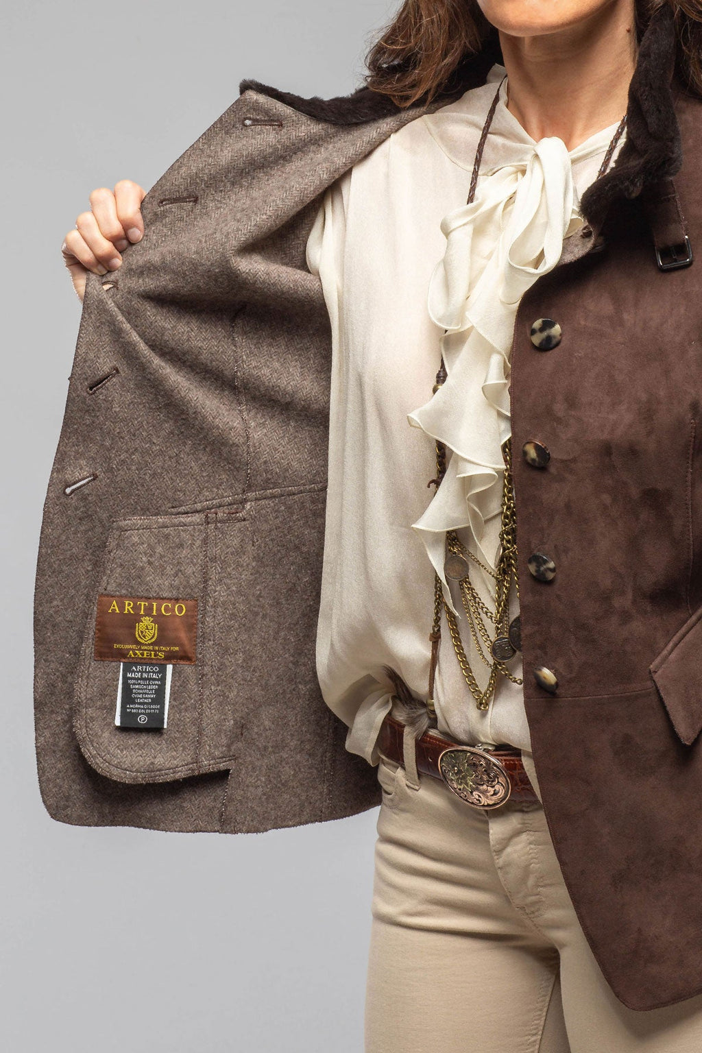Federica Suede Blazer In Chocolate