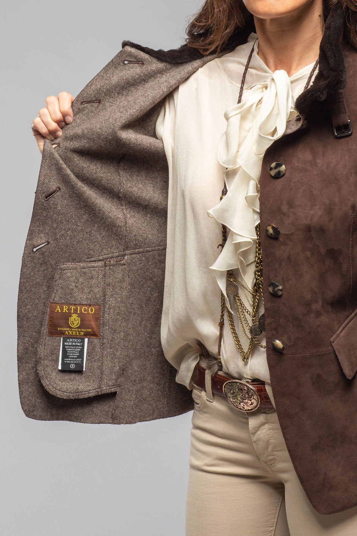 Federica Suede Blazer In Chocolate