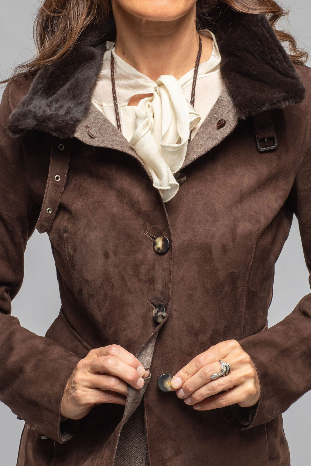 Federica Suede Blazer In Chocolate