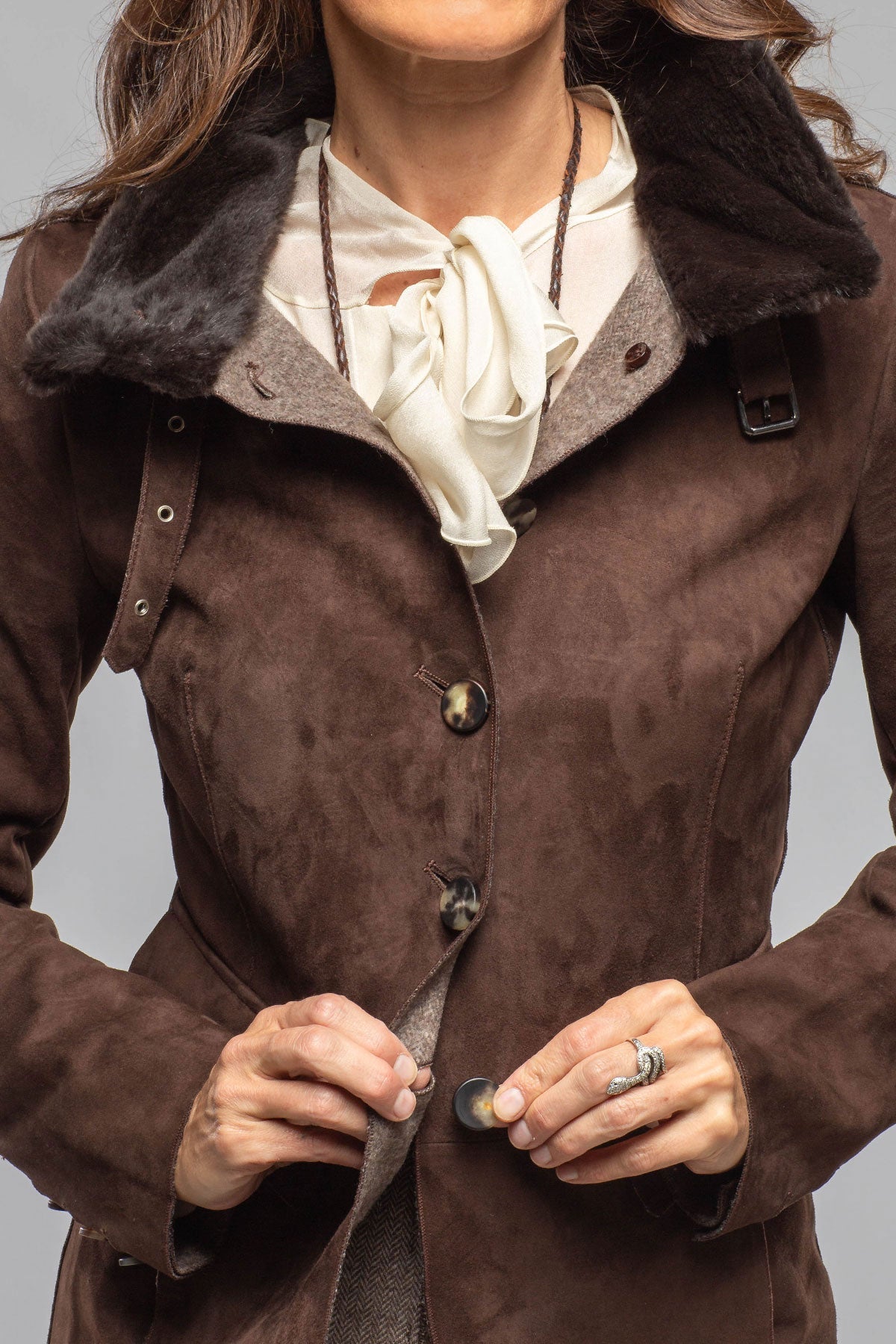 Federica Suede Blazer In Chocolate